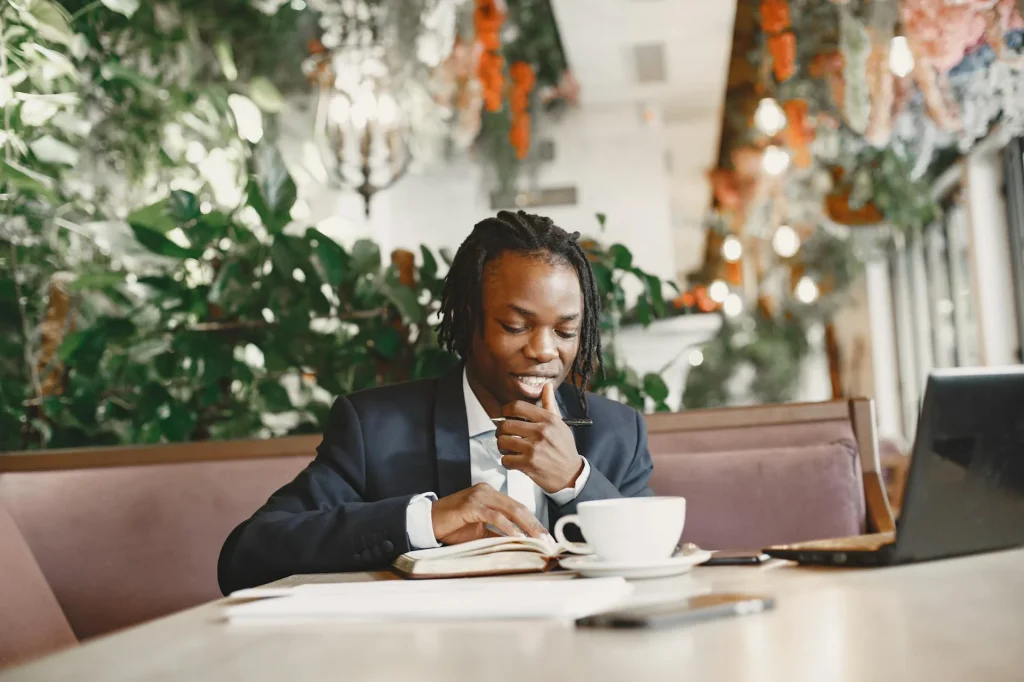Cozy Cafe Laptop Work